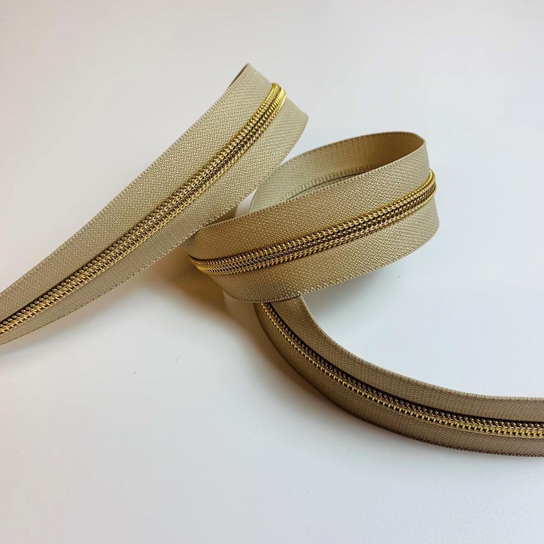 Metallisierter Reissverschluss - Meras 6mm Reissverschluss / Beige - Gold