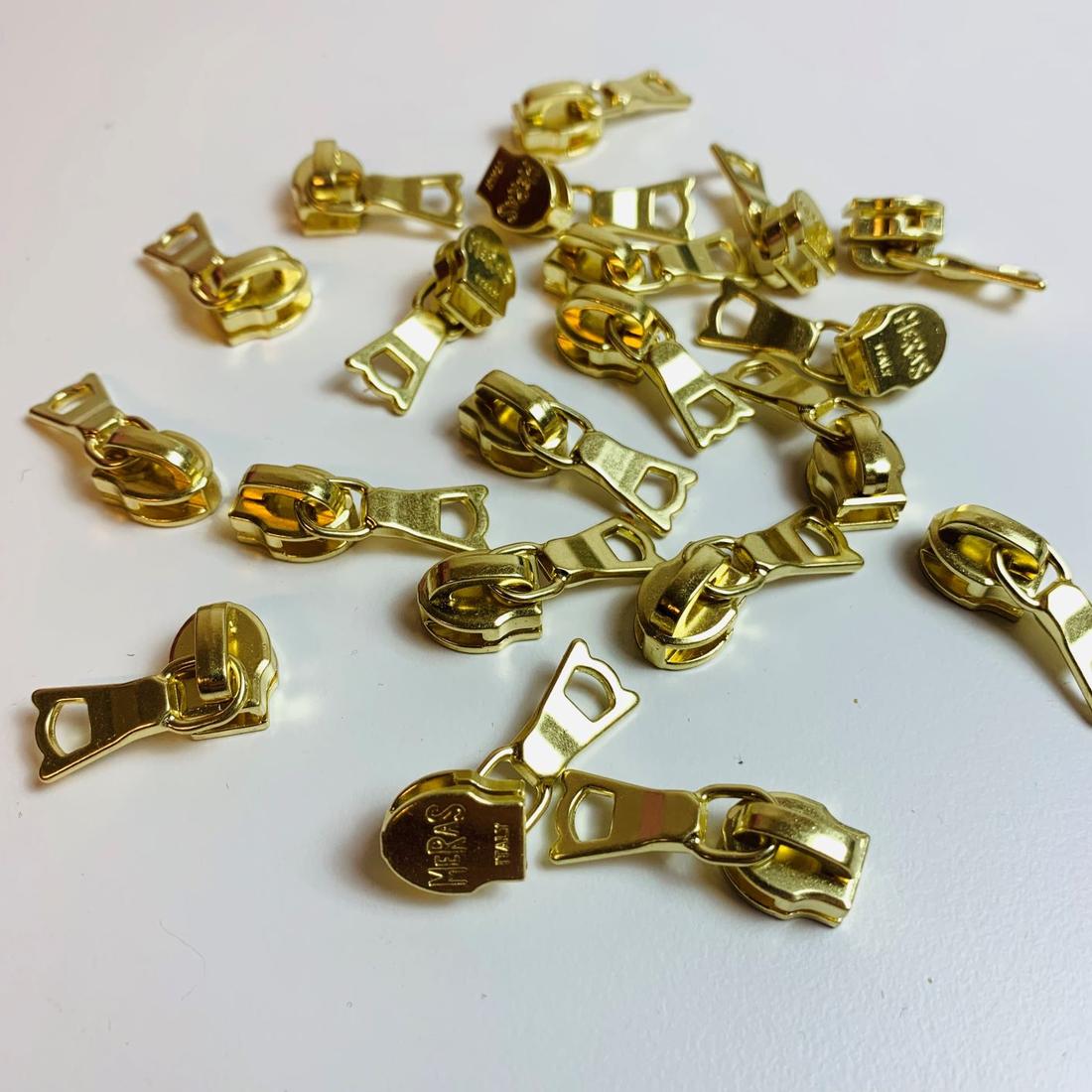 Metallisierter Reissverschluss - Meras Gleiter 6mm Gold