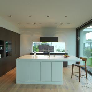 Lackküche mit Himacsinsel - KAWA Design AG :: Küchen Raum Bäder, Sursee, Willisau, Luzern, Zofingen